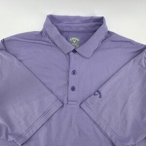 Callaway Opti-Dri Polo Mens XL Purple Micro Striped S/S Preppy golf Shirt